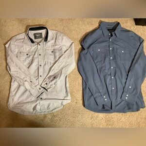Men Large Buckle BKE And BKE Black Two Button Up Long Sleeve Shirt Lot